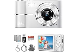 Digital Camera, Autofocus 50MP Vlogging Camera with 32G TF Card & 2 Batteries, 16X Zoom, Flash, Anti-Shake, Compact Portable 