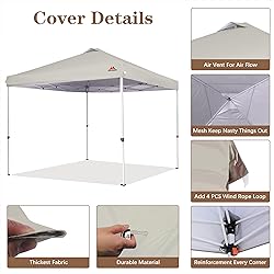 SCOCANOPY Replacement Top with Air Vent for 10x10