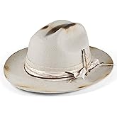 Open Road Hat Fedora Hat Pure Wool Felt Hat Vintage Rancher Hat Airway Vented Panama Hats for Men Women