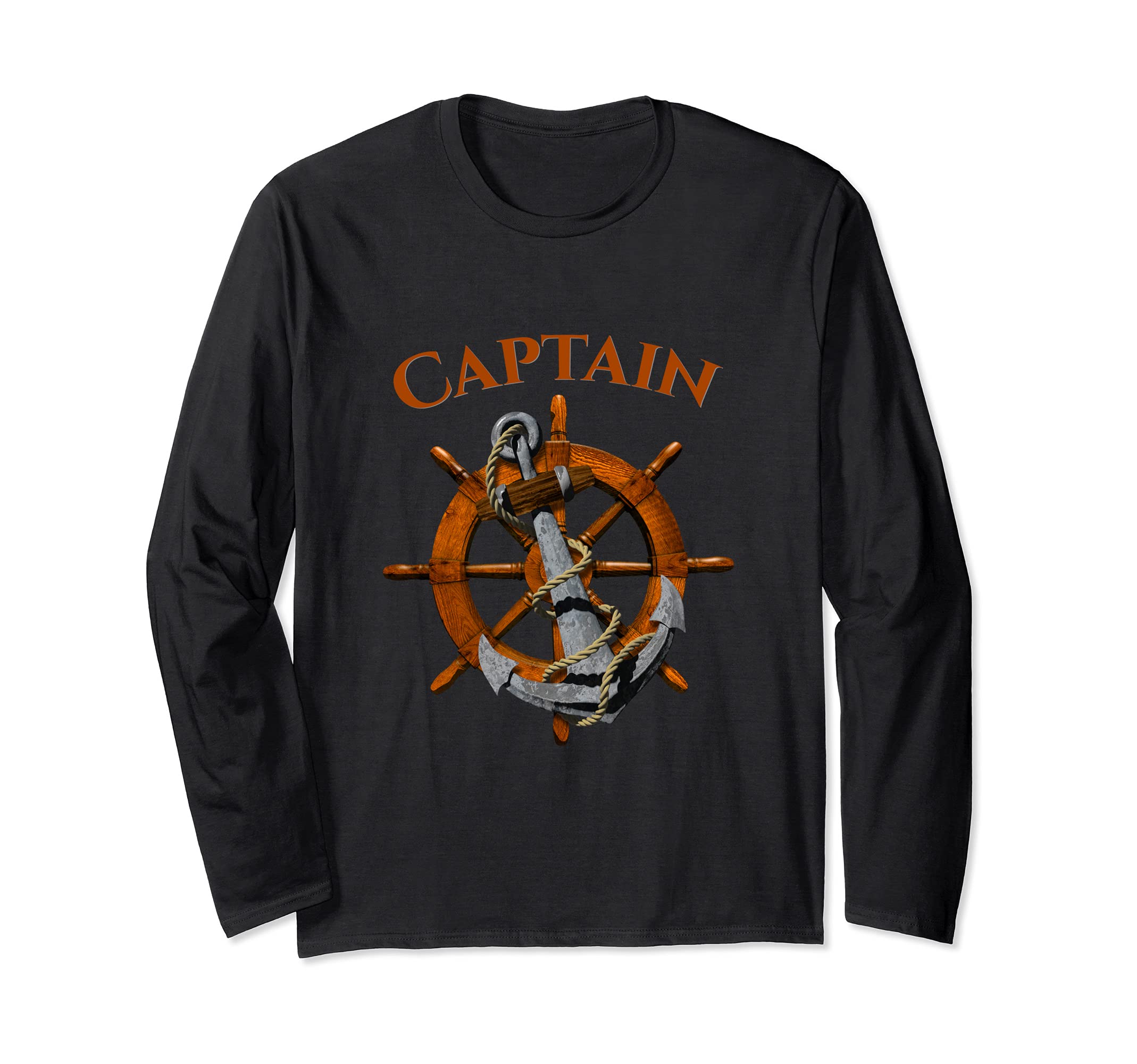 Captain Anchor Helm Sail Long Sleeve T-Shirt