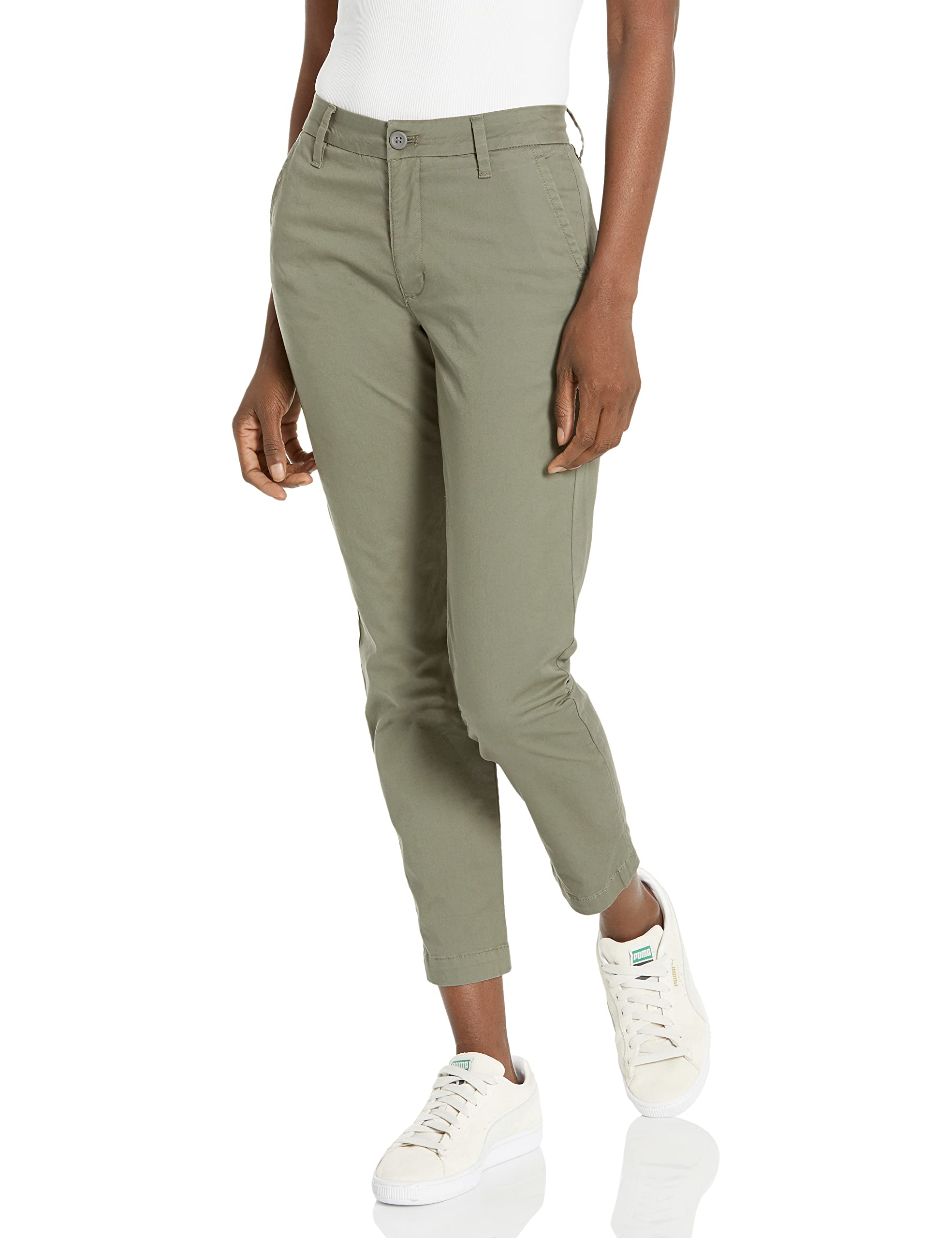 Dockers Women’s Slim Fit Weekend Chino Pants, Camo Green, 26