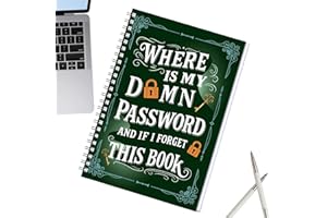 Password Book Spiral, Funny Lightweight Smart Index Page Notebook, Spiral Passwords Illustrations Notebook, A Practical Passw