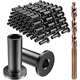 BLIKA 100 Pack Black Stainless Steel Protector Sleeves for 1/8" 5/32" or 3/16" Deck Cable Railing, for Wood/Composite Posts, T316 Marine Grade, Black Cable Railing Protector Sleeves