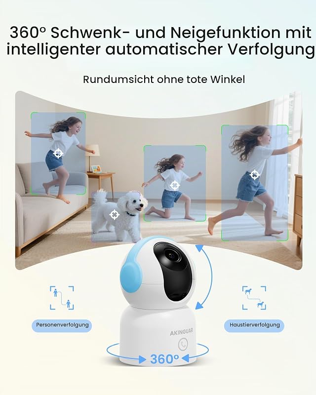 Überwachungskamera Innen 4K 8MP mit 64GB Karte, 2,4/5GHz WiFi Dual — Foto 2 von 8