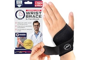 Doctor Developed Premium Carpal Tunnel Night Wrist Brace & Support (With Splint) & Doctor Written Handbook - Fully Adjustable