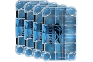 LARIPOP 3600 Tackle Box, Plastic Tackle Trays, Transparent Fishing Tackle Box Organizer with Removable Dividers,4 Packs Lure Boxes Terminal Tackle Storage,Lure Box and Parts Storage