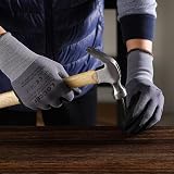 LOCCEF Safety Work Gloves MicroFoam Nitrile Coated 12 Pairs Grey 9/L view 4
