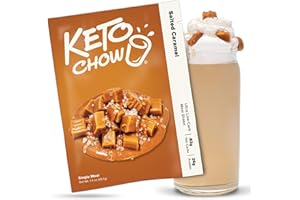 Keto Chow Salted Caramel | Keto Meal Replacement Shake Powder | Nutritionally Complete | Low Carb | Delicious Easy Meal Substitute | Protein Rich You Choose The Fat | Single Meal