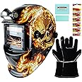 TRQWH Welding Hood Auto Darkening Welding Helmet with Light True Color 1/1/1/2 Top Optical Clarity Wide Shade 9-13 Welding Mask with Grinding Weld Helmet (KTS-HD104)