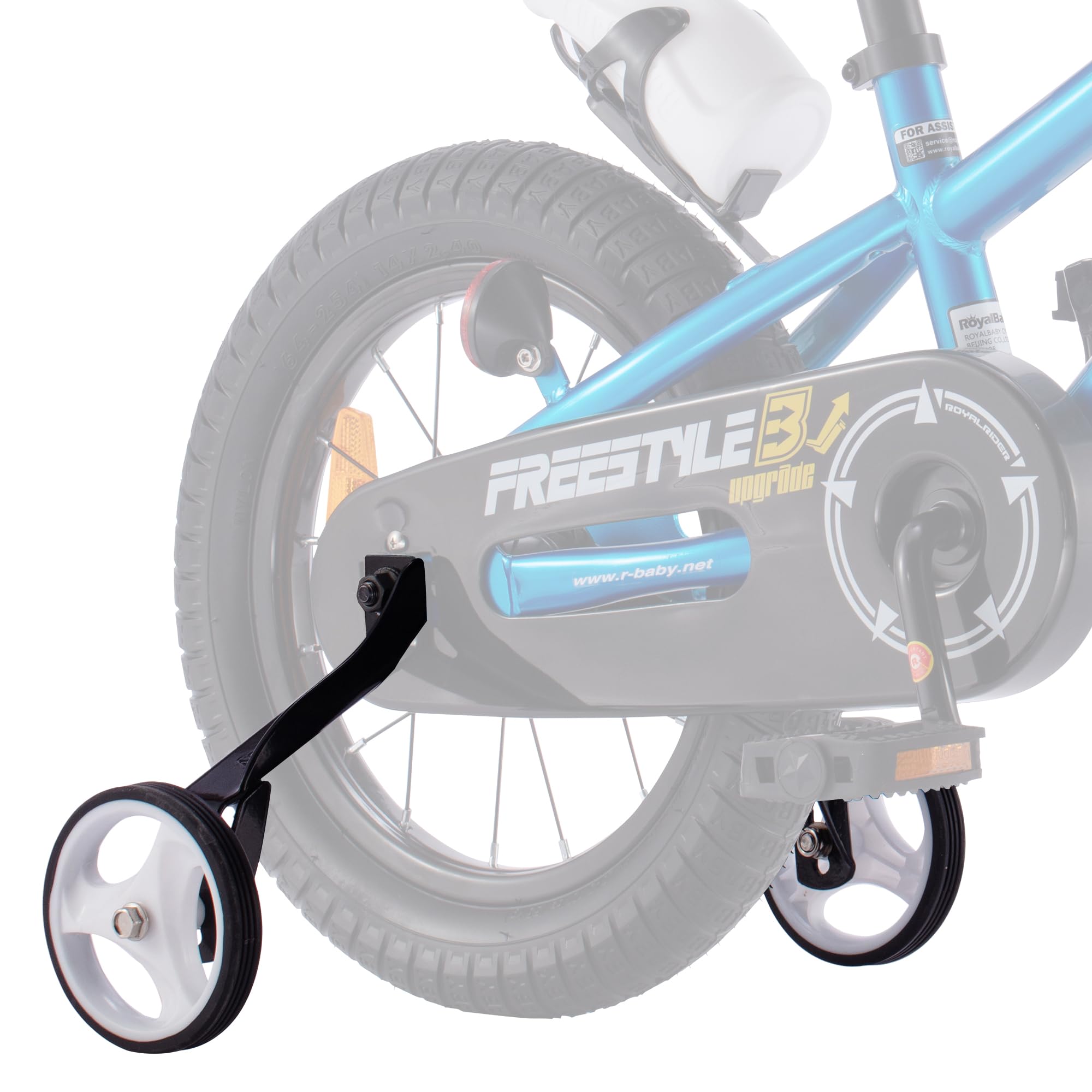 Photo 1 of RoyalBaby Kids Bike Training Wheels for RoyalBaby 16 Inch & 18 Inch Bicycle, 16"/18" Black, 1 Pair