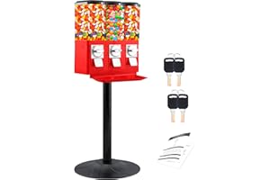 BOLDWORKS Candy Machine Dispenser Gumball & Candy Vending Machine Supports Large Gum Balls with Coin Operated for Commercial Use Includes Anti Theft Lock Meets FDA Norms