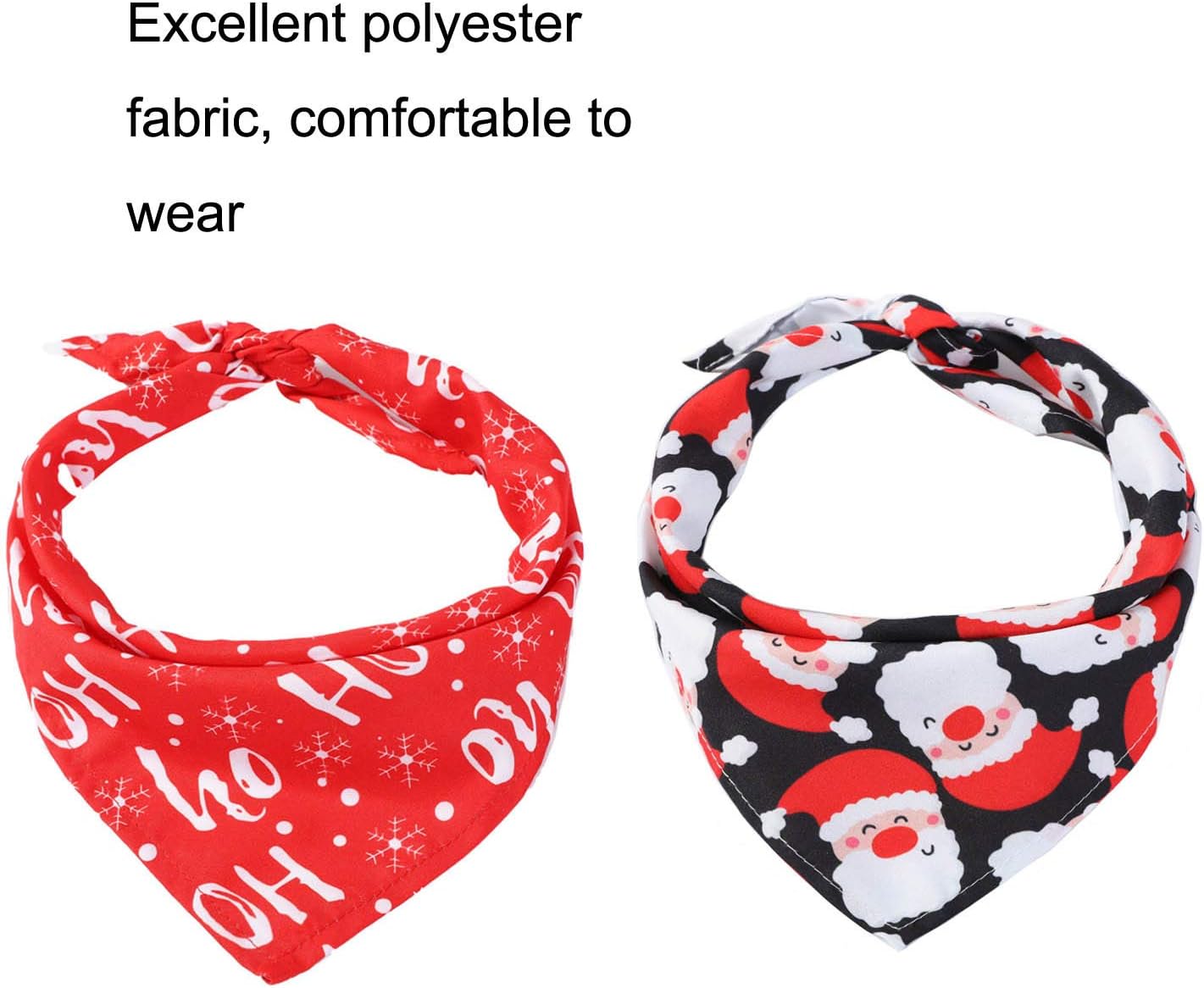 SUOXU Dog Christmas Bandana, Triangle Cotton Dog Scarf With Cute Doggie Christmas Festive Party Hat,3-Piece Outfit - Image 3