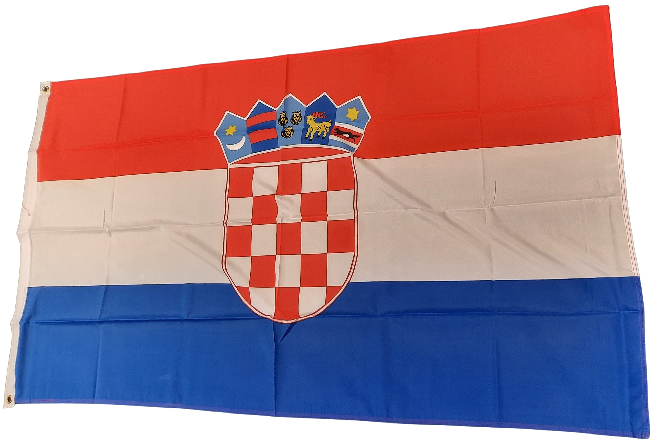NWFlags Croatia Flag 5ft x 3ft 75d Premium Polyester Suitable For Flagpoles | Strong Polyester 5x3 foot material Croat flag with Eyelets