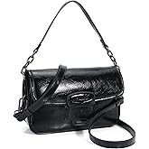 Chinllo Flap Purse Crossbody Bags for Women, Vegan Leather Handbags with Top Handle and Adjustable Strap