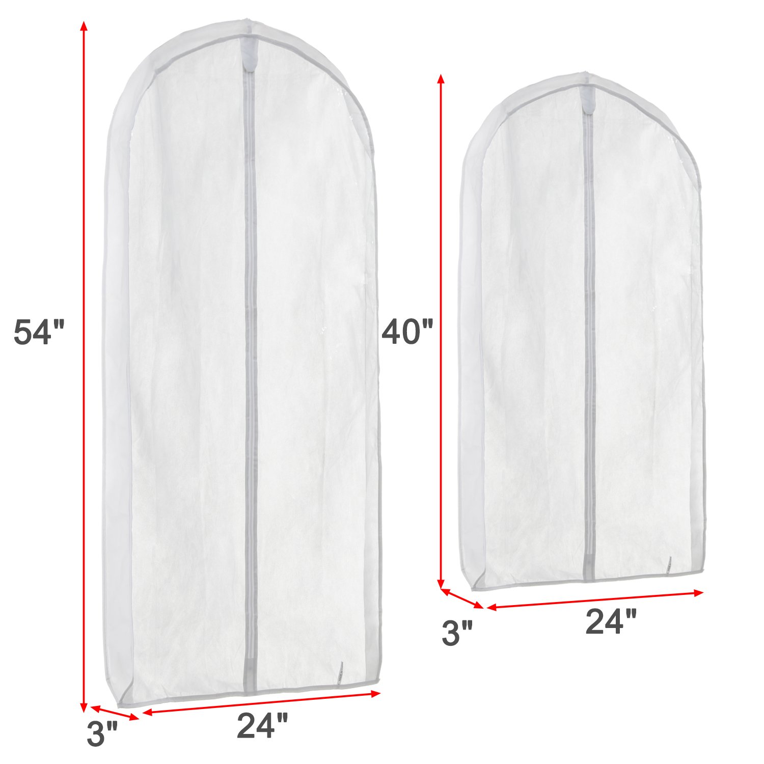 Magicfly Clear Garment Bag, Pack of 4 PEVA Suit Bags Full Zipper