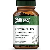 GAIA HERBS PRO Resveratrol 150 - Offers Heart Health & Immune Support - Contains Japanese Knotweed - Vegan, Soy-Free & Gluten-Free - 50 Liquid Phyto-Caps (25 Servings)