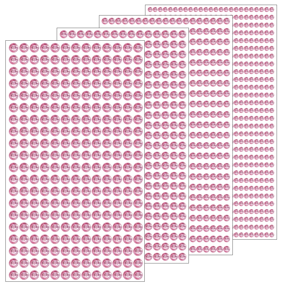 Photo 1 of 1799pcs Gem Stickers Jewels for Crafts - Self Adhesive Rhinestone Jewel Stickers, Stick on Gems Rhinestones for Crafts, Acrylic Bling Round Stickers, Craft Supplies for Kids 4Sheets 4Sizes Pink