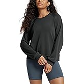ODODOS Modal Soft Raglan Long Sleeves Sweatshirts for Women Oversized Crew Neck Pullover Tops
