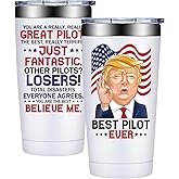 BIRGILT Pilot Gifts for Men - Aviation Gifts for Pilots Men, Women - Birthday, Christmas, Fathers Day Gift for Airplane Lovers, Aviation Lover - 20oz Pilot Tumbler Cup