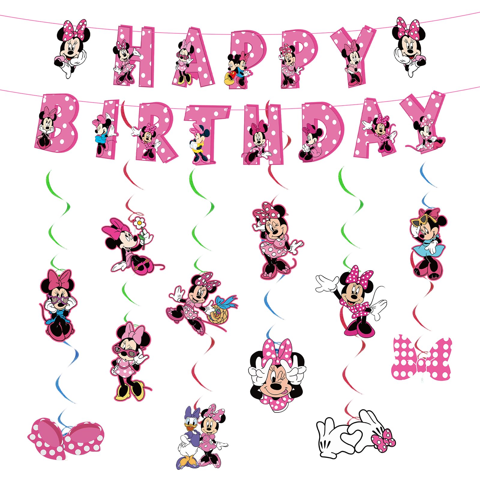 mn Happy Birthday Banner, 14PCS Bunting Garland and Banner Decorations, Theme Party Decoration for Kids — image 1