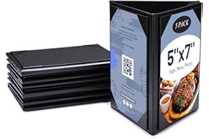 YESCOM WeChef Triangle Table Tent Menu Holders 5"x7" 3 Side Sign Display PU Leather Menu Cover Desk Sign Stand Drink Dessert Menu Folder for Restaurant Bar Hotel Wedding 5 Pack