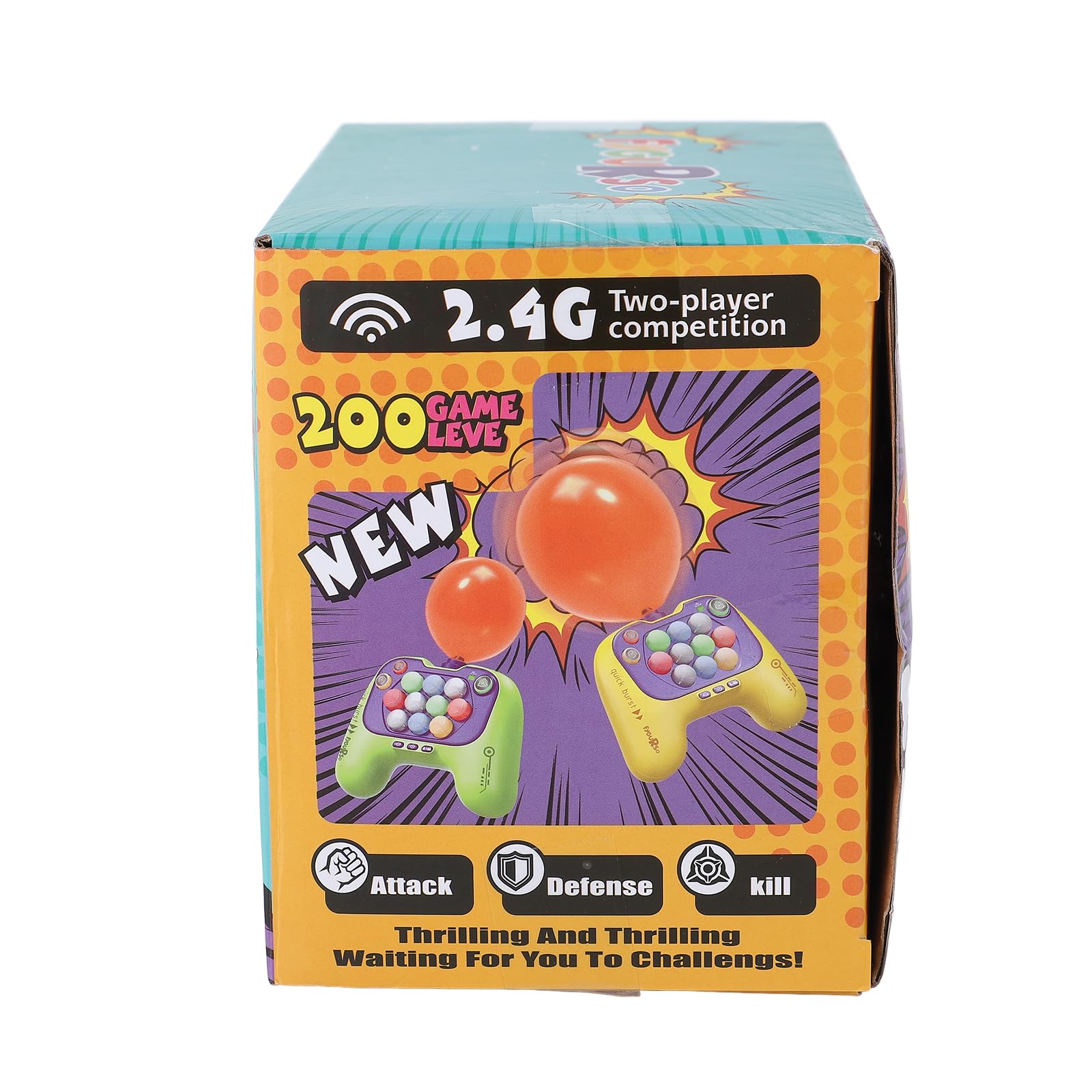 fygurso Handheld Speed Pushing Game Machine with Balloons 2-Player Fidget Game Light Up Quick Push Games Fast Push Puzzle Games Console for 8 9 10 11 12+ Years Old Kids Adults-Pink+Yellow