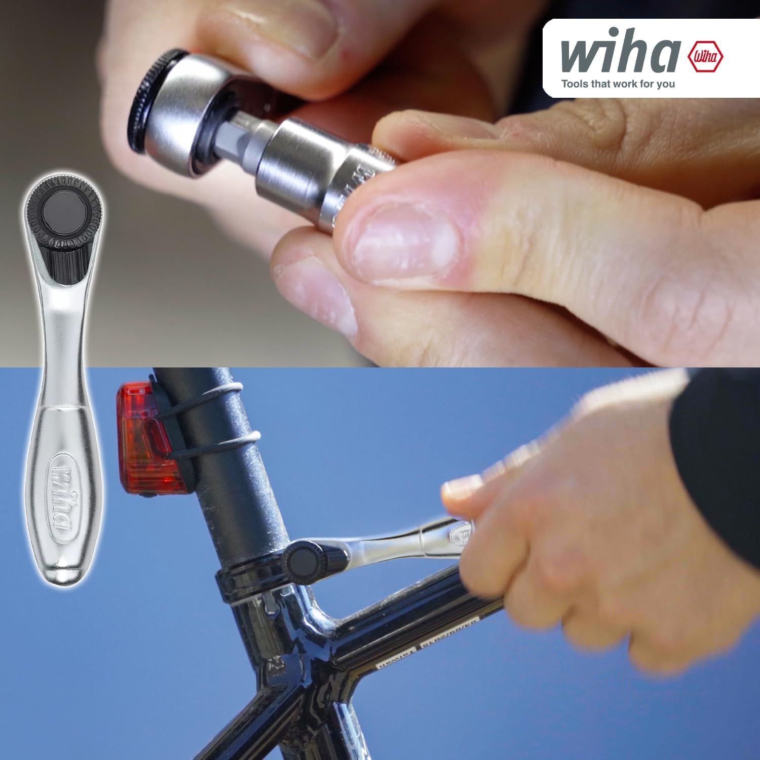 Wiha ProBuddy® Evo 40-tlg. Bit- & Steckschlüssel-Set 1/4" SoftFinish Schraubendrehergriff, Mini-Ratsche 72 Zähne, magnetischer Bithalter I Kompaktes Werkzeugset für Profi, Heimwerker, Fahrrad (46960) 5