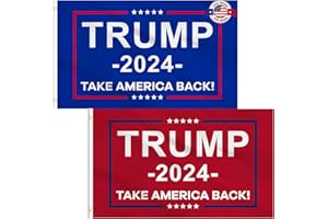 TGOOD Trump 2024 Flag 3x5FT Outdoor, Trump Merchandise Take America Back 2 PACK Trump Flag 2024 Heavy Duty Banner for Outside Party Supplies for Yard Signs, Home Indoor Outdoor Decor with 2 Brass Grommets