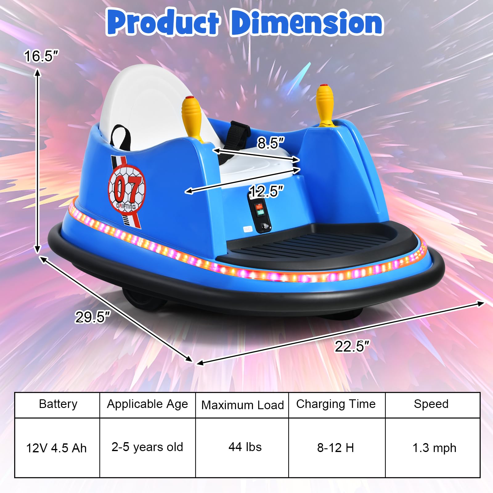 Costzon Bumper Car Blue Image 6