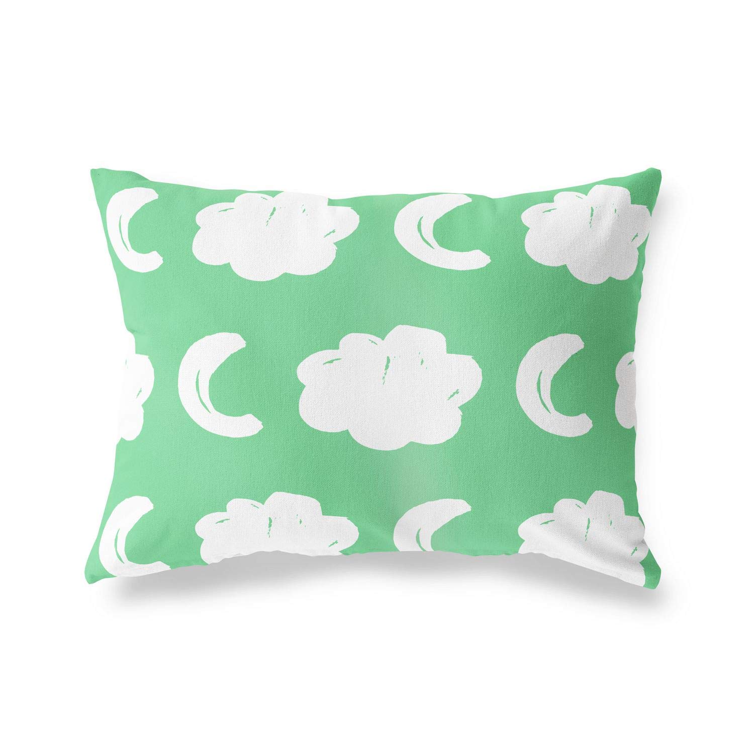 BonaMaison Decorative Cushion Cover, Petrol Green-White Throw Pillow Covers, Home Decorative Pillowcases for Livingroom, Sofa, Bedroom, Size: 45X60 Cm - Designed and Manufactured in Turkey