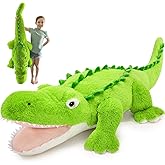 Tezituor 51 inch Giant Alligator Stuffed Animal, Hugging 4ft Large Alligator Plush Body Pillow, Soft Stuffed Crocodile Plush Toy Birthday Valentine's Day Gift for Girls Boys