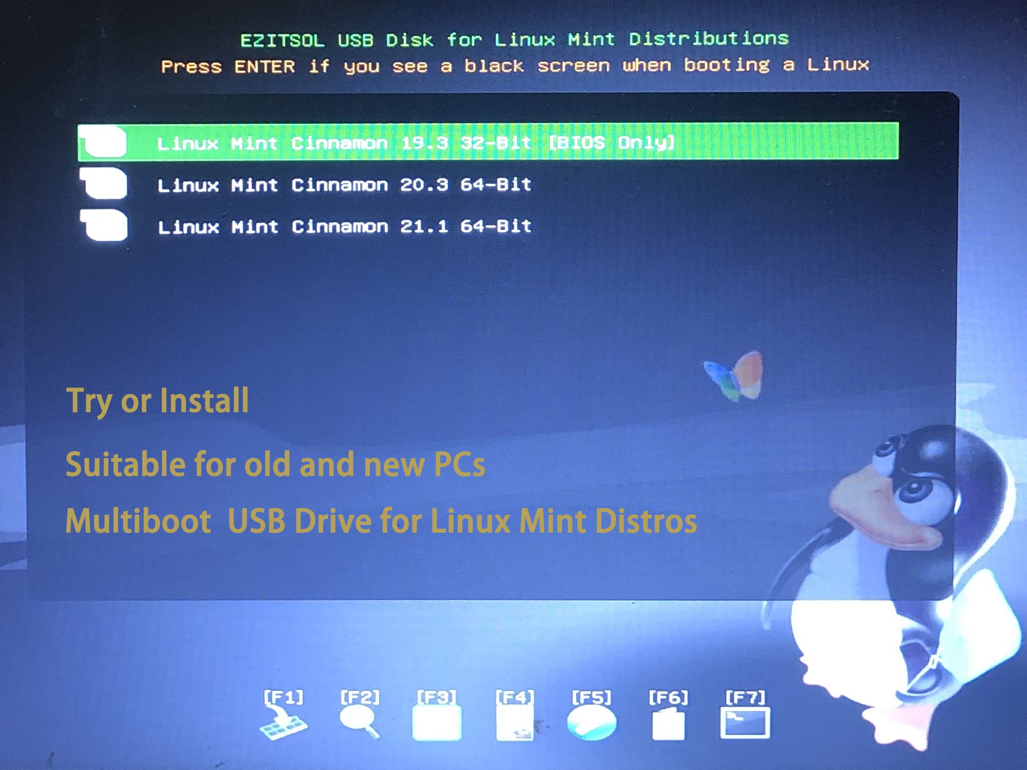 USB for Linux Mint 22 & 21.3 64bit,19.3 32bit | 3IN1 Bootable Linux USB for Linux Mint, Flash Drive,USB Stick,Jump Drive,Pendrive,Thumb Drive