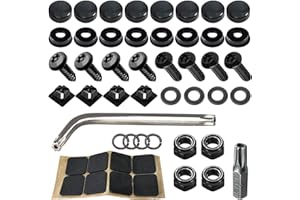 WINUERK Anti Theft License Plate Screws, Tamper Resistant Licence Plate Kit, 1/4"(M6) Security Screws, Rust Proof Stainless Steel Bolts Fasteners Kit for Front Rear Frame Holder Mounting