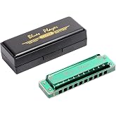 East top Upgrade Diatonic Harmonica,Blues Mouth Organ Harmonica Key of A | for Adults, Professionals and Students (PRO20-A)
