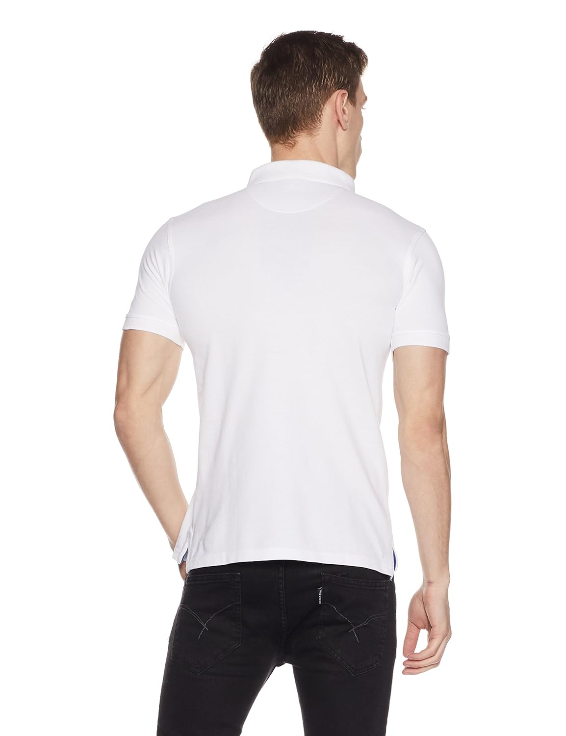 symbol amazon brand men's badged cotton polo t-shirt