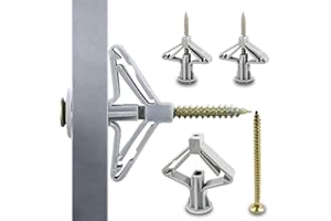 IFFITYA 200 Pcs Hollow Wall Anchors, Butterfly Anchors for Hollow Wall - Drywall Anchors and Screws Kit, Plaster Wall Anchors, Heavy Duty Wall Anchors for Drywall - Includes 100 Screws and 100 Anchors