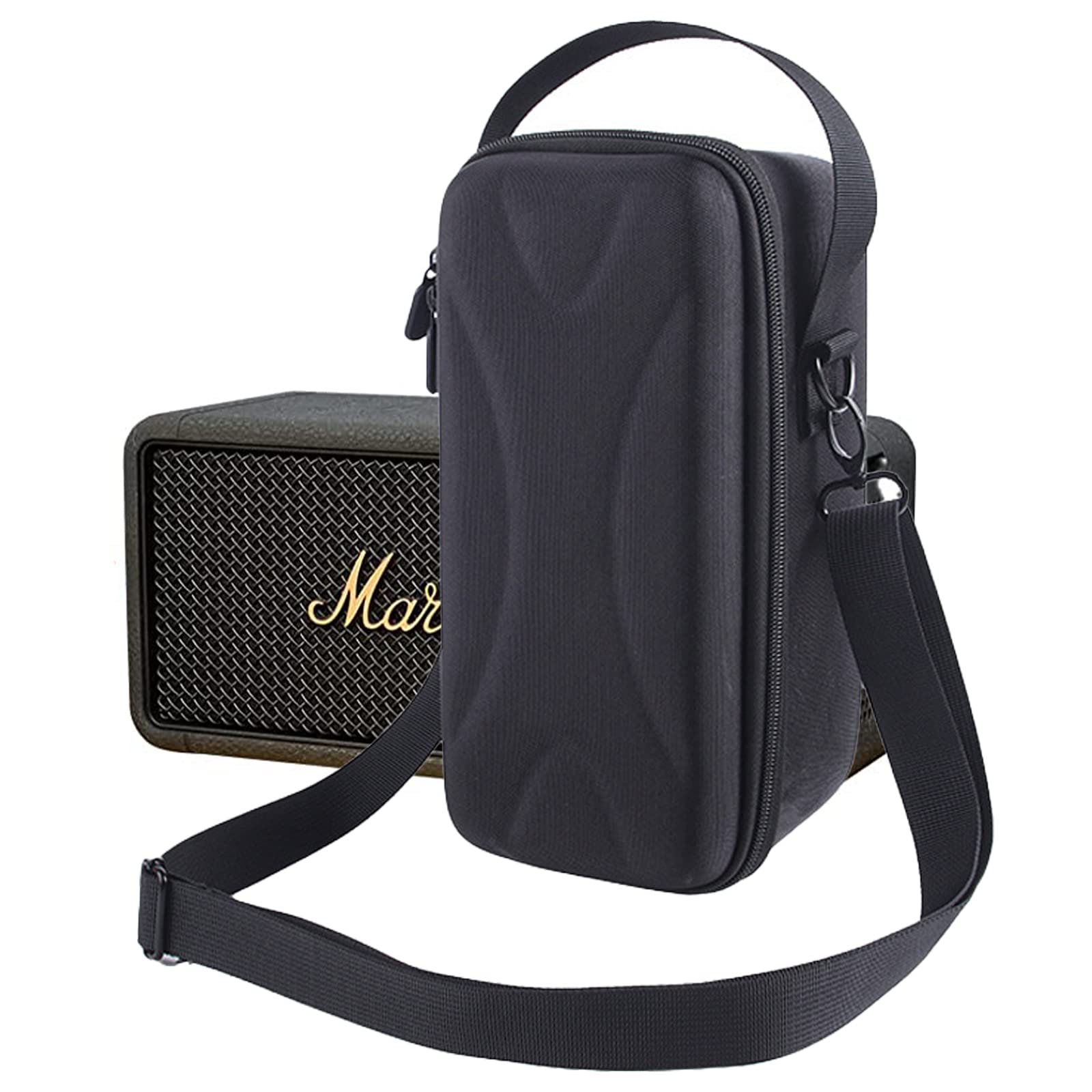Photo 1 of Hzycwgone Case Bag for Marshall Middleton Portable Bluetooth Speaker,Middleton Hard EVA Carrying Case Shoulder Bag w/Extra Mesh Pocket for Cable and Accessories(Black + Gray)