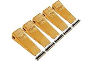 BDI WEAR PARTS 5 Set 230SP Forged Excavator Bucket Teeth with TF23P Flex Pins Compatible with Bobcat, Kubota, Deere, Case, JBC, and Excavator 23 230 Series