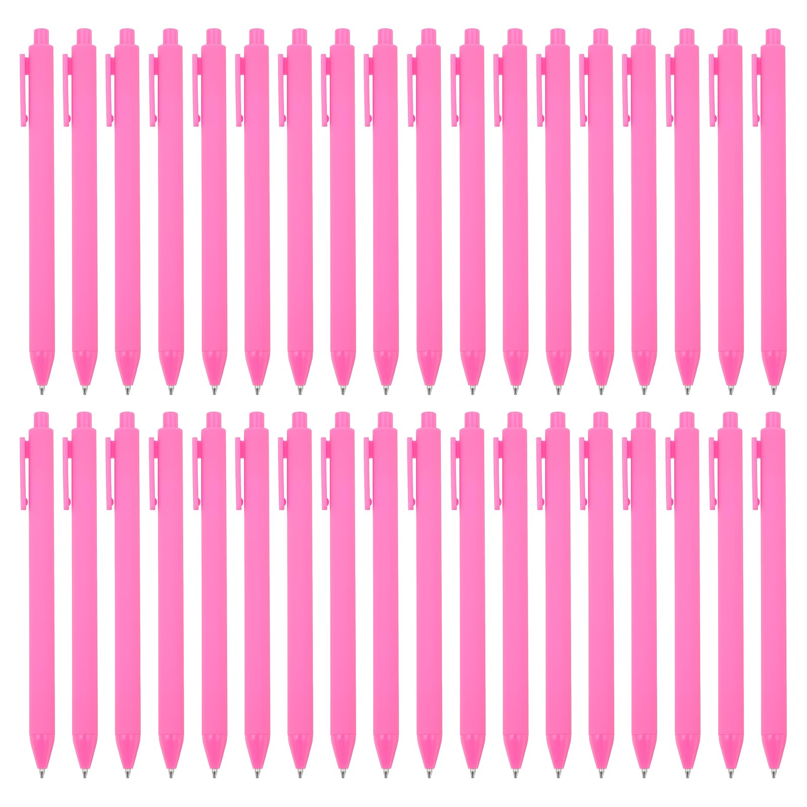 PATIKIL 50 Pack Black Barrel Click Pens, 1.0MM Black Ink Retractable Ballpoint Pens, Medium Point Smooth Writing Pens Office Supplies, Pink
