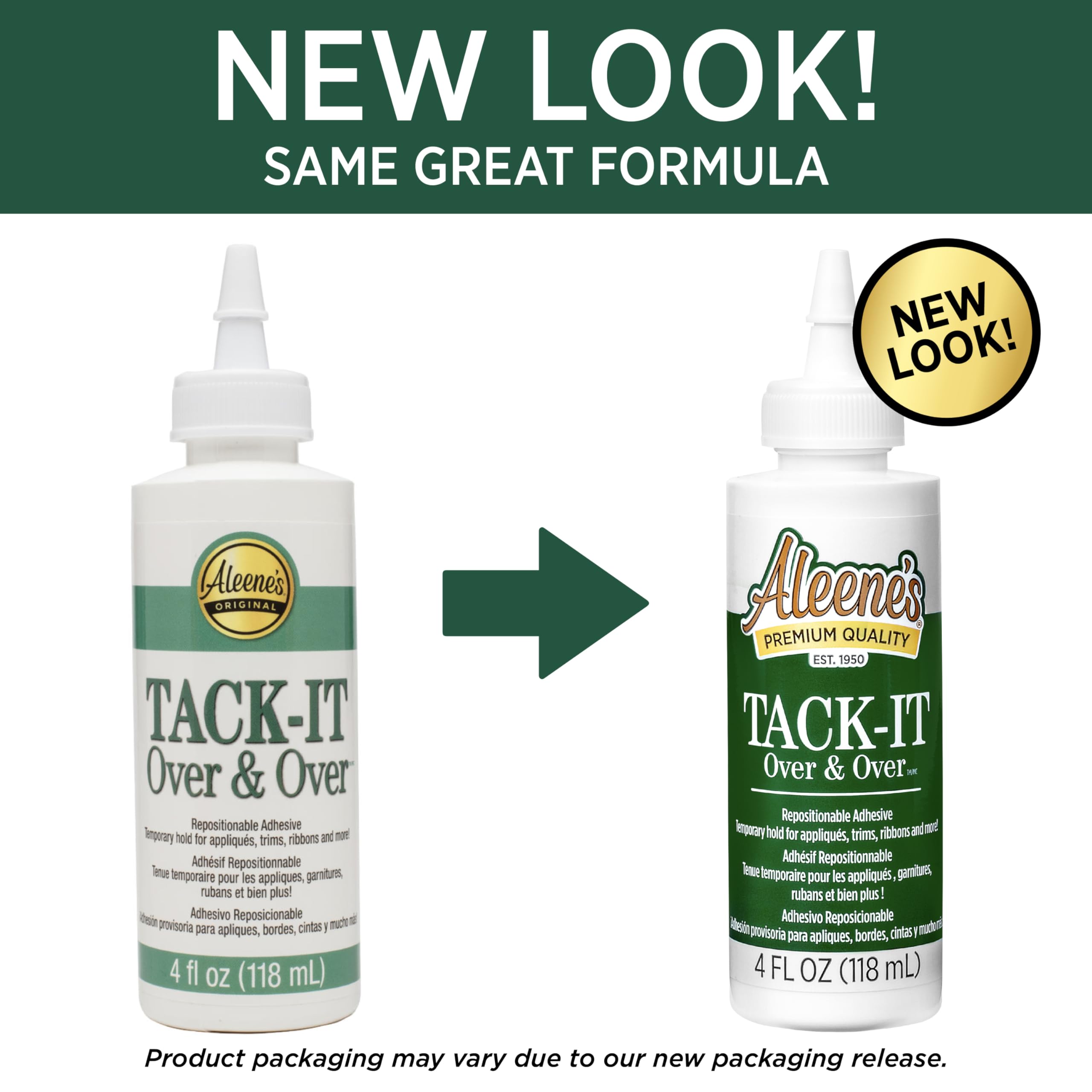 Aleene's Tack-It Over & Over Liquid Glue 4 fl oz, Repositionable and Removable Adhesive, Clear
