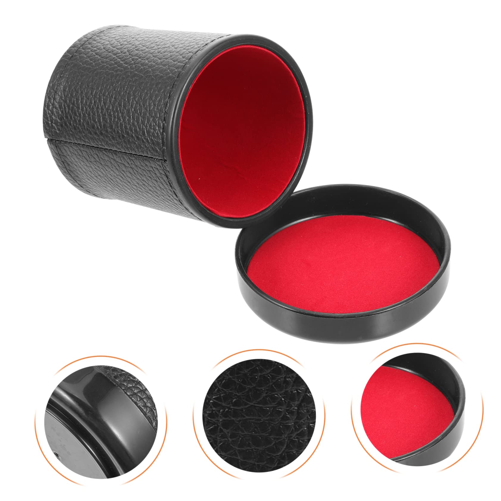 KONTONTY Leiser Würfelbecher Aus Leder Mit Filz Innenfutter Kompakter Würfelhalter Für Party Bar Und Würfelspiel Zubehör 5