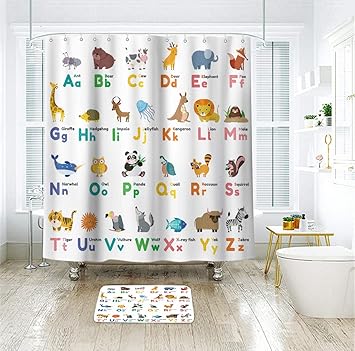 Bath Home Garden Cdcurtain Abc Learning Alphabet Shower Curtain