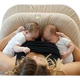 TwinGo Pillow for Twins &ndash; Tandem Breastfeeding &amp; Bottle Feeding Nursing Pillow &ndash; Adjustable XS to Plus Size &ndash; Feeding Support for Parents of Twins (Neutral Color)