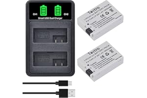 Tectra 2-Pack LP-E8 LPE8 Battery and LED Dual USB Charger for Canon EOS Rebel T2i, T3i, T4i, T5i, EOS 550D, EOS 600D, EOS 650
