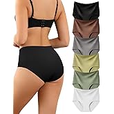 LEVAO Women's High Waist Seamless Underwear Full Coverage Brief No Show Panties Sexy Comfortable Pantie Multi Pack S-XXL