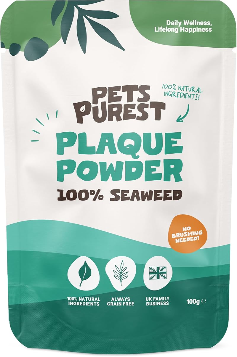 Pets Purest Plaque Off Powder 100g Dental Cleaner for Dogs Cats Pets