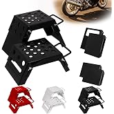 Supvision Adjustable 3-9" Moto Starting Block Motorsport Foot Stool | Overlap Design Suitable for Moto Enthusiasts and Beginners Dirt Bike Accessories Load-Bearing 100kg 220lbs Black