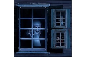 YUSPENYE 2 Pack of Halloween Sister Ghost Window Door Cover, Halloween Decoration, Party Decors