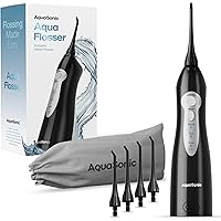 Aquasonic Aqua Flosser - Professional Rechargeable Water Flosser with 4 Tips - Oral Irrigator w/ 3 Modes - Portable & Cordles