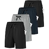 Dalavch 4 Pack Women's Summer Sweat Shorts Cotton Comfy Drawstring Shorts for Casual Lounge Sport Athletic with Pockets